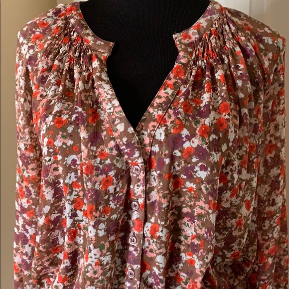 Mossimo Supply Co. Tops - BROWN FLORAL TUNIC